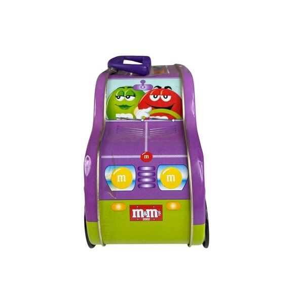 M&Ms 2002 Tin Lunchbox Bus Shaped Purple Handle Latch Vintage - Picture 4 of 11